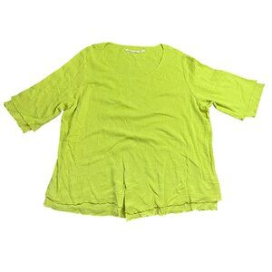 Soft Surroundings Siesta Key Tunic Top Women's Plus Size 1X Lime 100% Cotton